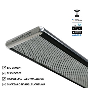 Billardlampe Compact Longoni Smart N-LED, 247cm für Billardtische 9ft.