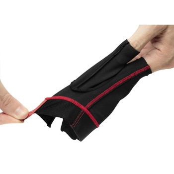 Handschuh, Cuetec Axis, 3-Finger, schwarz-rot, M