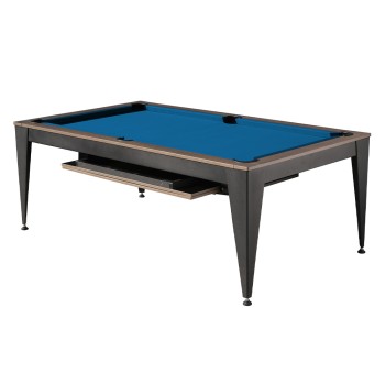 Pool-Billardtisch Vancouver III 7ft. schwarz / braun, Tuch blau
