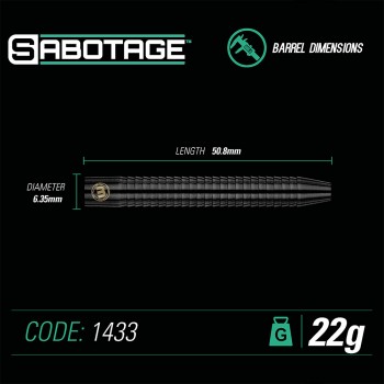 Steeldart Winmau Sabotage Black 1433-22g