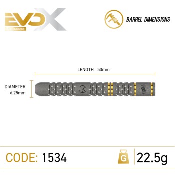Steeldart Winmau MvG EVO X, 1534-22.5g