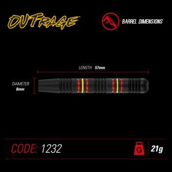 Steeldart Winmau Outrage Brass 1232-21g