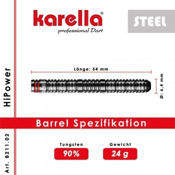 Steeldart Karella-HiPower 24g, Tungsten 90%
