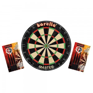 Dartboard Karella Master im Set inklusive 2 Satz Karella Steeldarts