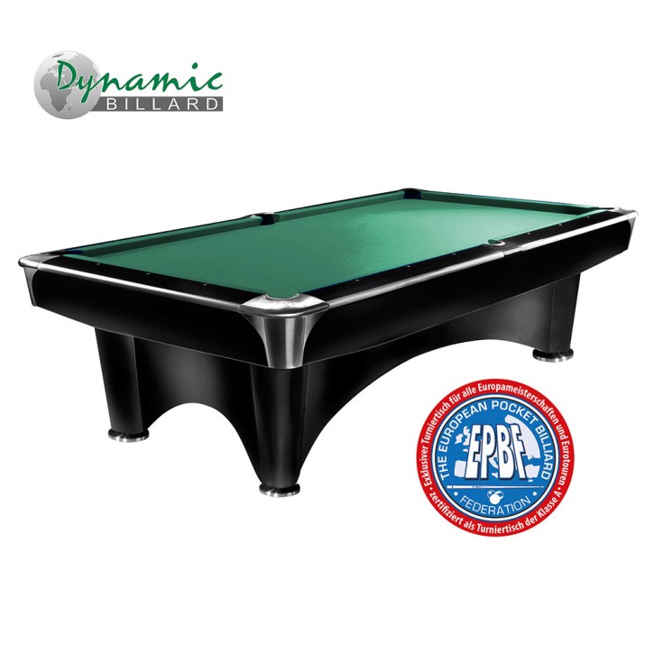 Pool-Billardtisch Dynamic III 9ft. Matt-schwarz, Tuch Simonis 760 gelbgrün