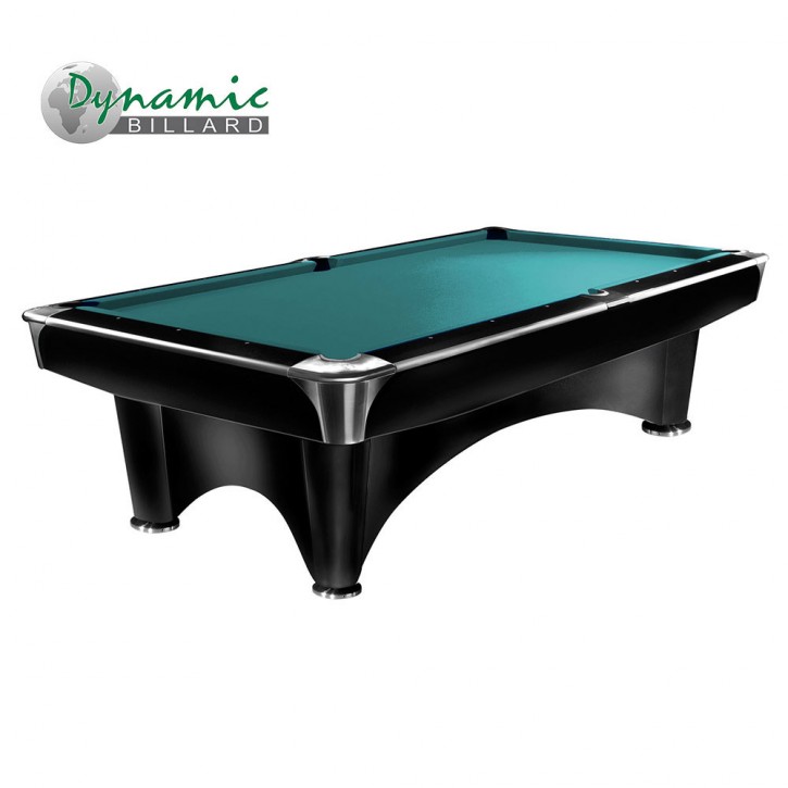 Pool-Billardtisch Dynamic III 8ft. glänzend-schwarz, Tuch Simonis 760 blaugrün