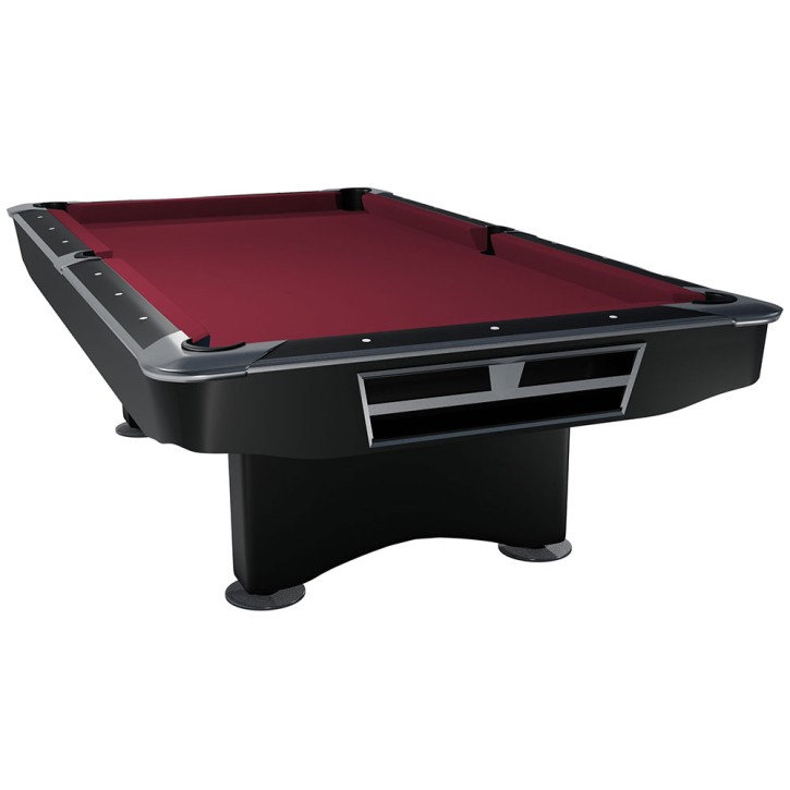Pool-Billardtisch Competition II, Schwarz 8-Fuss / Simonis 860 burgund