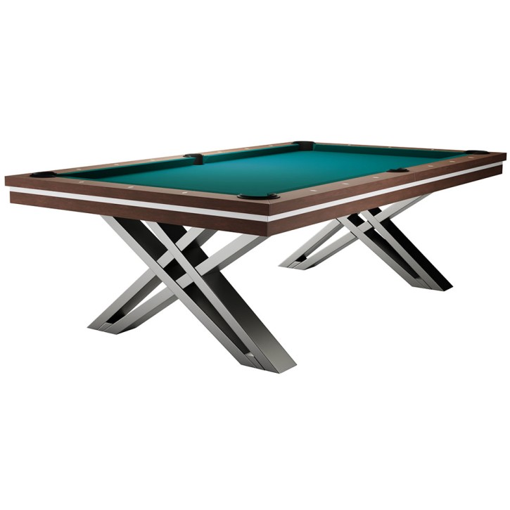 Pool-Billardtisch Rasson Pierce 8ft, Walnuss Simonis 860 blaugrün