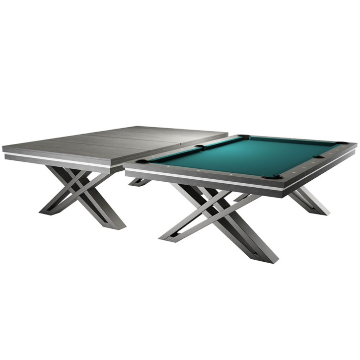 Pool-Billardtisch Rasson Pierce 8ft, hellgrau Simonis 860 blaugrün