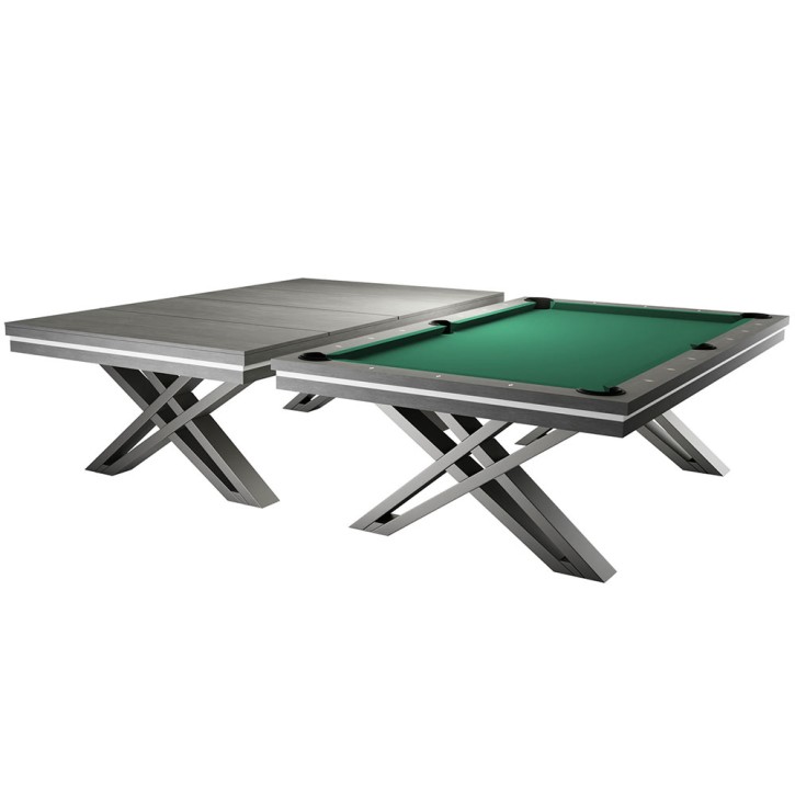 Pool-Billardtisch Rasson Pierce 8ft, hellgrau Simonis 760 gelbgrün