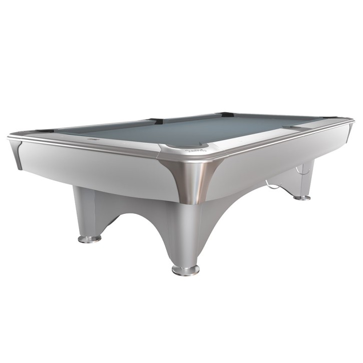 Pool-Billardtisch Dynamic IV 9ft. glänzend-weiss, 9-Fuss / Simonis 860 powderblue