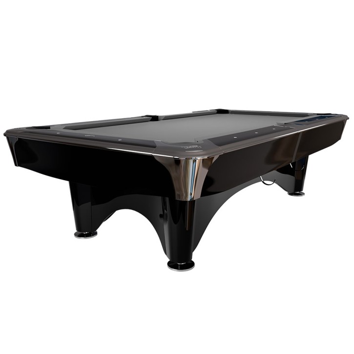 Pool-Billardtisch Dynamic IV, glänzend-schwarz, 9-Fuss / Simonis 760 grau