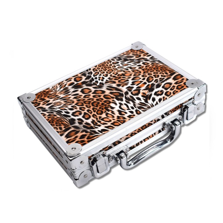 Dartkoffer Luxus Alu Leopard